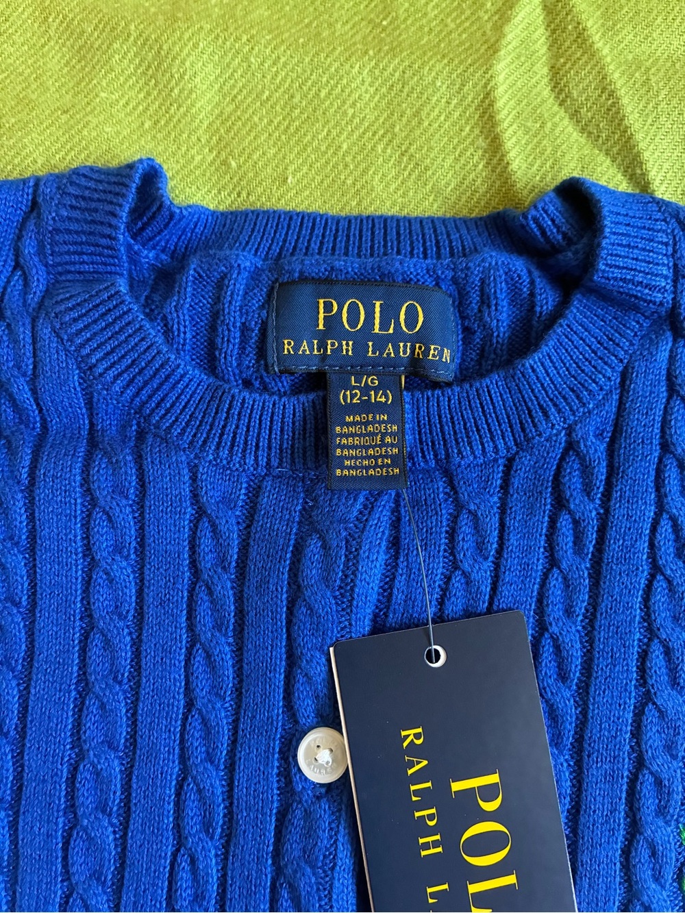 Polo by Ralph Lauren Cable Crewneck Sweater - Bright Blue